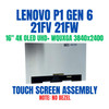 1 of 5-image forLenovo THINKPAD P1 6TH GEN MODEL 21FV 16" UHD+ WQUXGA Touch 4K OLED Screen Assembly No Bezel