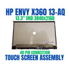 1 of 5-image for1A556UWR HP Envy Laptop 13-aq1xxx 13.3" UHD 40 Pin Touch Screen Assembly