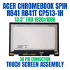 1 of 6-image forAcer CHROMEBOOK SPIN 513 CP513-1H-S01R 13.3" 1920x1080 Full HD Touch Screen Assembly