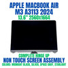 1 of 9-image forMacBook Air A3113 M3 2024 Midnight LCD LED Screen Full Assembly EMC 8611