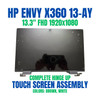 1 of 13-image for9VT57UA HP Envy 13-AY0010CA 13.3" 1920x1080 Touch Complete Hinge Up Screen Assembly