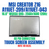 1 of 9-image forMSI CREATOR Z16 A12UET-020BE 16" 2560x1600 WQXGA QHD+ Touch 120Hz Screen Assembly No Bezel 40 Pin
