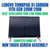 1 of 12-image for21HM006DMD ThinkPad X1 Carbon Gen 11th Lenovo 14.0" 2880x1800 OLED Complete Non Touch Screen Assembly Hinge Up