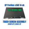 1 of 13-image forHP Pavilion 14-ek0003nl 6N9Y1EA 14.0" 1920x1080 Complete Hinge Up Touch Screen Assembly