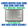1 of 8-image for81XA002CID ideapad S540-13IML Lenovo 13.3" 2560x1600 WQXGA QHD+ 40 Pin Non Touch Screen Assembly