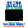 1 of 10-image forHP EliteBook x360 1030 G2 2AH78US 13.3" Full HD 1920x1080 Complete Hinge Up Touch Screen Assembly