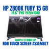 1 of 7-image forHP ZBook 15 G8 52X43US 15.6" Full HD 1920x1080 30 Pin Complete Non Touch Screen Assembly Hinge Up