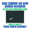 1 of 6-image forASUS ZENBOOK 14X UX3404VA 14.5" 2880x1800 OLED 120Hz IPS 2.8K Complete Hinge Up Touch Screen Assembly