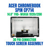 1 of 6-image forAcer CHROMEBOOK SPIN 714 CP714-2WN-55XS 14.0" 1920x1200 30 Pin Touch Screen Assembly