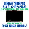 1 of 8-image forLenovo ThinkPad Z13 Gen 1 21D20038ED 13.3" WQXGA+ 2880x1800 40 Pin 2.8K OLED Complete Hinge Up Touch Screen Assembly