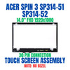 1 of 5-image forAcer SPIN 3 SP314-52-P8Q5Y 14.0" 1920x1080 30 Pin Touch Screen Assembly No Bezel