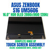 1 of 7-image forASUS ZENBOOK S16 UM5606WA-RK SERIES 16" OLED 2880x1800 HDR 120Hz Complete Hinge Up Touch Screen Assembly