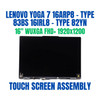 1 of 10-image forLenovo Yoga 7 16IRL8 82YN0007PH 16" FHD+ WUXGA 1920x1200 Complete Hinge Up Touch Screen Assembly