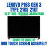 1 of 8-image forLenovo ThinkPad P16s Gen 3 21KS0020CA 16" UHD+ WQUXGA 3840x2400 Complete Non Touch Screen Assembly Hinge Up