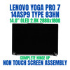 1 of 8-image forLenovo Yoga Pro 7 14ASP9 83HN001BTW 14.0" 2.8K 2880x1800 OLED 2.8K Complete Non Touch Screen Assembly Hinge Up