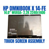 1 of 6-image forHP OmniBook X 14-fe0777QU B00U2PA 14.0" WUXGA+ 2240x1400 2.2K Touch Screen Assembly