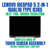 1 of 9-image forLenovo Ideapad 5 2-in-1 16IAL10 83KS000DGM 16" FHD+ WUXGA 1920x1200 Complete Hinge Up Touch Screen Assembly
