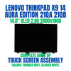1 of 15-image forLenovo ThinkPad X9-14 Gen 1 Aura Edition 21QA007VPE 14.0" 2880x1800 2.8K OLED Complete Hinge Up Touch Screen Assembly