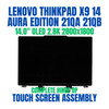 1 of 8-image forLenovo ThinkPad X9-14 Gen 1 Aura Edition 21QA004CGP 14.0" 2880x1800 2.8K OLED Complete Hinge Up Touch Screen Assembly