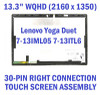 1 of 4-image forLenovo Yoga Duet 7-13IML05 82AS0070RA 13.3" WQHD 2160x1350 30 Pin Touch Screen Assembly
