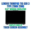 1 of 8-image forLenovo ThinkPad T16 Gen 3 21MN00C2CK 16" WQUXGA 3840x2160 Complete Hinge Up Touch Screen Assembly