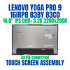 1 of 8-image forLenovo Yoga Pro 9 16IRP8 83BY002HPG 16" QHD+ 3200x2000 40 Pin IPS Touch Screen Assembly