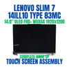 1 of 9-image forLenovo Slim 7 14ILL10 83MC0005US 14.0" FHD+ WUXGA 1920x1200 OLED Complete Hinge Up Touch Screen Assembly