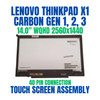 1 of 10-image forLenovo ThinkPad X1 WQHD LCD Touch Screen Assembly 00NY424 00NY405 00HN833