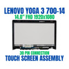 1 of 8-image for14.0" Touch Screen REPLACEMENT Digitizer LCD Display Frame Housing Lenovo Yoga 700 700-14ISK 80QD