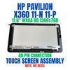 1 of 6-image forREPLACEMENT Laptop Display 11.6" HD 1366x768 LCD Panel LED Screen Touch Digitizer Glass Frame Assembly HP Pavilion X360 11-n010dx