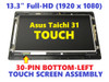 1 of 5-image forREPLACEMENT 13.3" FHD 1920x1080 A LCD Screen LED + B Touch Digitizer Display Bezel Frame Complete Upper Half Part Assembly N133HSG-WJ1 Asus Taichi 31