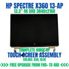 1 of 9-image forL37648-001 D1 SPS LCD Hinge Up 13.3" FHD Brightview Touch Screen Dark Ash