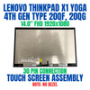 1 of 5-image forLenovo ThinkPad X1 Yoga 4th Gen LCD Touch Screen Bezel 14" FHD 1920x1080