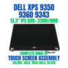 1 of 12-image forDell XPS 13 9350 P54G WT5X0 QHD+ 3200x1800 LCD Touch Screen Assembly