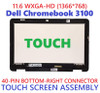1 of 6-image forDell Chromebook 3100 NV116WHM-T11 11.6" LCD Touch Screen Bezel Assembly HD