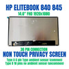1 of 6-image forHP L92716-nd2 Panel 14" FHD Ag Uwva Bent Privacy ivo Screen