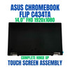 1 of 9-image forAsus Chromebook Flip C434T FHD LCD Touch Screen Full Assembly Panel & Hinges