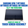 1 of 7-image forSamsung 13.3" NP740U3E FHD LCD Touch Screen Complete Assembly