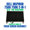 1 of 11-image forDell Inspiron 15.6" 7500 2-in-1 Bottom Glossy LCD Touch Screen Assembly