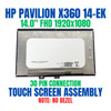 1 of 9-image forReplacement HP Pavilion x360 14-ek0000 14-ek0013dx 14-ek0023dx 14-ek0033dx 14-ek0097nr 14.0" FHD 1920x1080 IPS LCD Display Touch Screen Digitizer Assembly Bezel