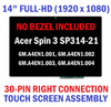 1 of 4-image for14" FHD LCD Touch Screen Assembly Acer Spin 3 SP314-21N-R1XE SP314-21N-R3KD