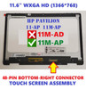 1 of 4-image for11.6" LCD Touch Screen Digitizer Assembly Bezel HP Pavilion x360 11-AP0014NR