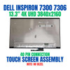 1 of 6-image for13.3" Dell Inspiron 13 7306 2-in-1 3840x2160 LCD Touch Screen Display Assembly