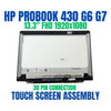 1 of 11-image forL79435-001 L44546-001 HP Probook 430 G6 LCD Display Screen Touch Screen Bezel