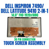 1 of 9-image for14" FHD 1920x1080 LCD Screen Replacement LED Display LQ140M1JX41 Dell Inspiron 7400 7490 Touch