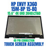 1 of 5-image forLaptop Screen HP Envy X360 15-BP 15-BP003TX TPN-W127 NV156QUM-N72 UHD 4K 3840x2160 15.6" 40 Pin Touch