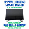 1 of 14-image for14.0" Replacement HP Pavilion x360 14-CD2053CL L72536-001 LED LCD Screen Assembly Upper Half Kit Display Panel Blue