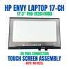 1 of 8-image for17.3" HP Envy 17-CH 17M-CH 17M-CH0013DX FHD LCD Touch Screen Display Assembly No Bezel