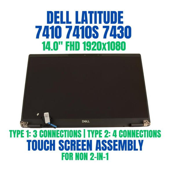 1 of 5-image forDell OEM Latitude 7410 Laptop 14" Touch Screen FHD LCD Widescreen Complete Assembly 6KC9J