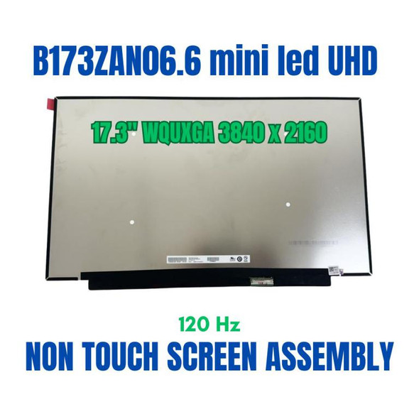 1 of 10-image forS1J-7F0A011-A90 17.3" UHD 3840x2160 ANTI-GLARE AU B173ZAN06.6 mLED 120Hz Tr+Tf 9ms 100% DCI-P3 NARROW BORDER IPS MS-17M1 Replacement Laptop LCD LED Screen Display Monitor